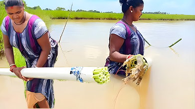 Village Women New Net fishing video 13