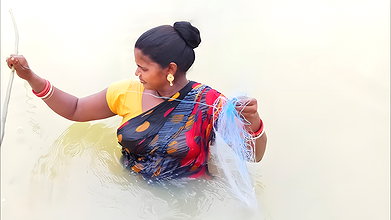 Village Women New Net fishing video 14