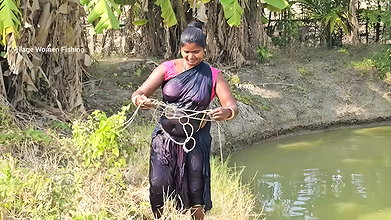Village Women New Net fishing video 15