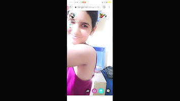 Desi Girl Bathing On Tango Live With Face collection
