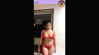 Simrann  11th May Live in Thong Bikini with Nipple Pokies Visible