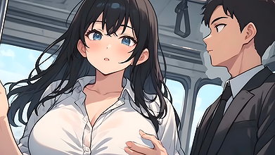 Anime Girl Seducing Man With Train