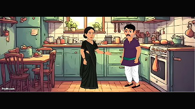 Cheating housewife with her bestfriend and her husband