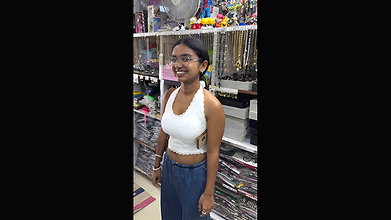 dusky girl deep big navel and boobs in white shirt2