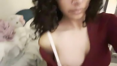 Hairs Sexy Busty Baddie Teasing Perfect Round Boobies, Slapping Ass Outdoor,BJ 219