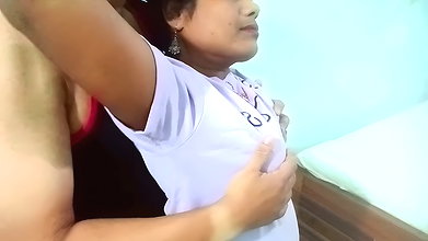 Indian Girlfriend Sonia Full Hot Romantic Sex In Tshirt and Shorts with Her Boyfriend