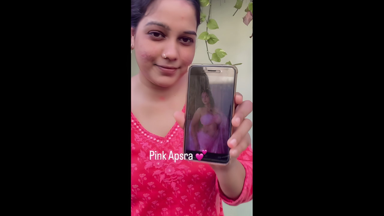 marathi lady transforamtion in pink sexy costume 2 2