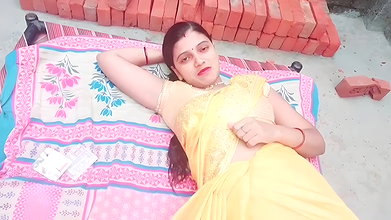 Watching Indian outdoor stepmom take a hot bath makes her stepson go crazy for fucking her