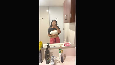 Chasmish Busty Gf Gauri Squeezing Big Boobs & Fingering Cucumber Fuck 3