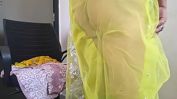 Taboobreakers Shilpa in Lemon Colour Saree