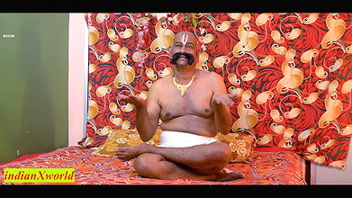 fake sadhu fucking unsatisfied lady on bed 2