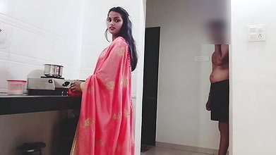 Rhea, the newlywed bride, was making pudding in the kitchen when the brother-in-law grabbed her from behind and had sex