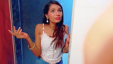 Indian Desi Hot Slim Bhabhi Caught Her Devar While He Was Doing Masturbating