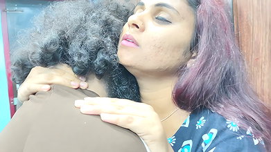 Neck Kiss with Lip Lock in Nighty