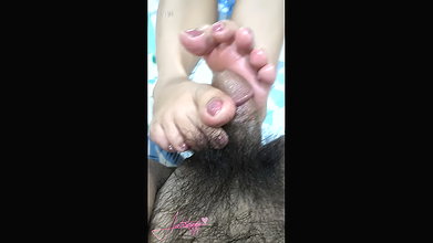He Told Acoletteyyy to Stop But She TEASED His Cum Out Anyway with Her Cute Rounded Big Toe