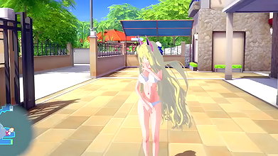 Sex with Mukuro Hoshimiya in front of the hotel