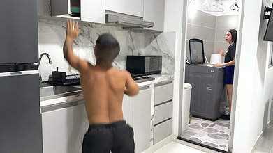 Naughty Stepsister Teases Her Little Stepbrother Until She Sees His Huge Cock, Gets Very Horny and Fucks Him Hard