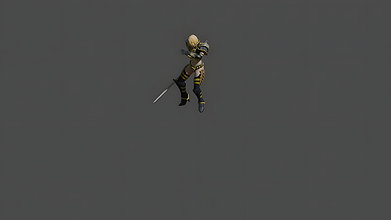 a girl dancing with sword