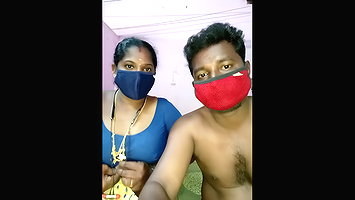South Indian Tamil Aunty Show Her Big Boobs With Husband
