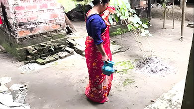 I see my stepaunty went into the bathroom, I went behind her and started fucking her