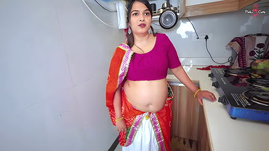 No One Was Home… Desi Neighbor Girl Asked Me for Came Inside Kitchen- Things Got Wild, Hindi Viral Video