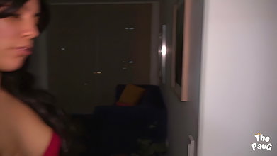 Big ass stepmom is surprised by a thief in her house