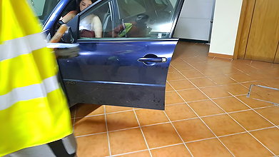 Big ass wife cuckolding with private mechanic