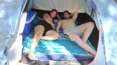 Camping with stepmother in the woods