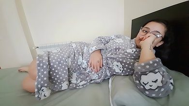 Cheating wife wearing sexy maid outfit fucks friend