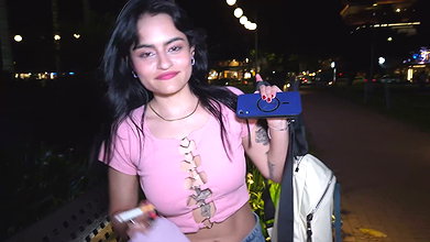 Amateur Public Pickup Latina Fan with Pornhub Backpack Gives Deepthroat Blowjob & Gets Raw Creampie