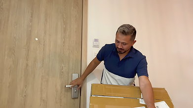 I premiered my new sex toy with the delivery man and my friend