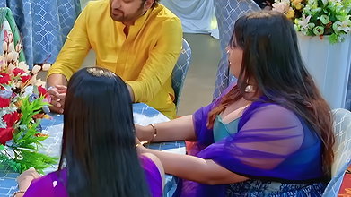Busty malayali serial actrees in blue costume 1