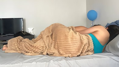 Hot and Very Wet Sex Under the Blanket