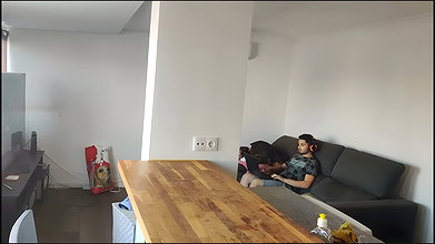I caught my stepfather masturbating and I did the same, anal masturbation and double penetration on the kitchen table