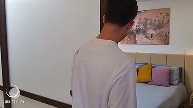 My stepbrother discovers me in the middle of live stream and ends up fucking me – Danner Mendez ft Min Galilea