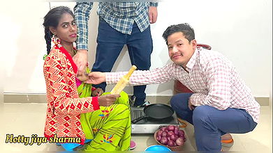 first time sex with bhabhi in kitchen with two devers threesome sex p1080