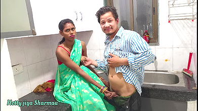 stepsister pussy hard fucked by her step brother she is wearing a saree in kitchen p1080