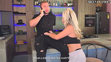 Hot Colombian Blonde Stepmother Tatiana Alvarez Fucks Brian Evansx in the Kitchen