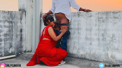 My Boyfriend Fucked Me in a Red Saree and Ejaculated Inside My Mouth, He Was Licking My Ass with His Tongue