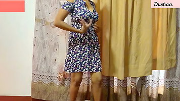Beautiful College Girl Does Homework on Bed My Desi