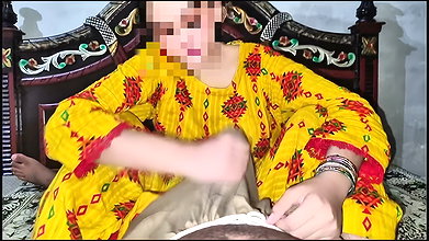 Hot Iranian Girl in Tight Yellow Salwar Kameez Massive Boobs Titfuck and Hard Cock Play Real Homemade