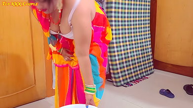 Finally, I fucked my beautiful maid with creampie video scene
