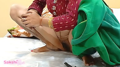 Pussy Shaving Video Desi Maid in Boss Room with Caught Owner Stepson Hindi Dirty Talk
