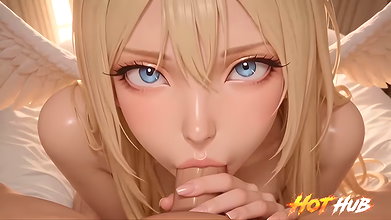 Angel make the boy happy romantic sex