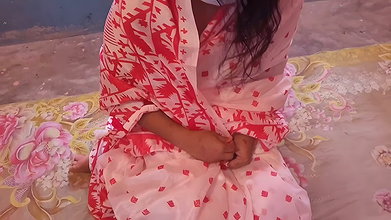Viral Bangladeshi video of a woman in a saree feeding her younger stepsister