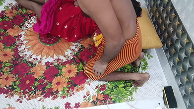 Indian Bhabhi Red Traditional Dress Intimate Sex with Devar – Homemade