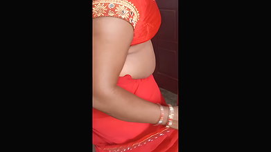 My bald stepbrother wants to fuck me in red saree