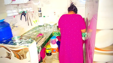 Desi Bhabhi and Devar Hot Romance in Kitchen My Desi