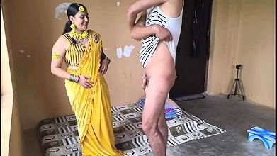 Yellow saree puja looks like angel hardcore sex deeply throat the pink pussy sucking pussy