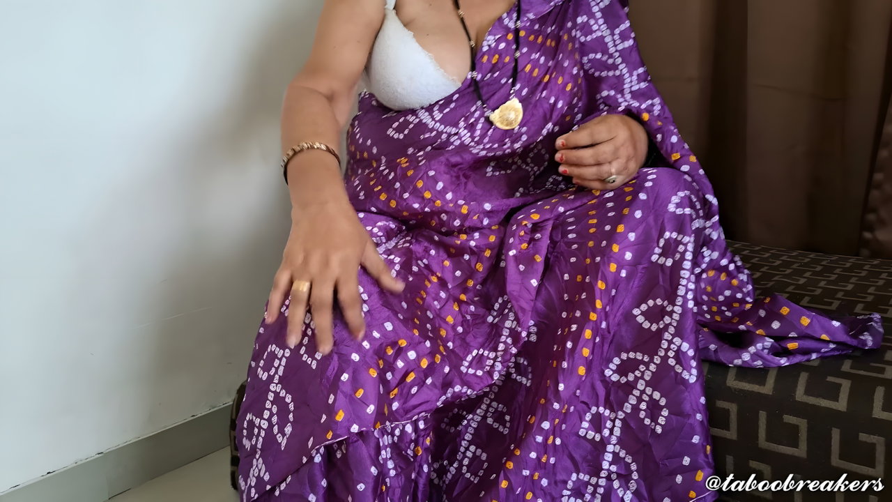 Purple Saree Love the Gujrati Bhabhi Feeling My Desi